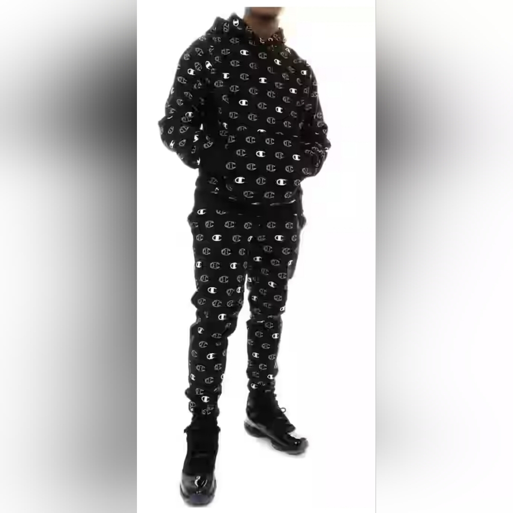Champion Life Reverse Weave Sweatsuit Mens Medium All Over Logo C Streetwear
